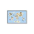 Picture of Animals Map Light Blue _GroupedProduct_Rectangle_Landscape_Canvas_Framed_