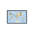 Picture of Animals Map Light Blue _GroupedProduct_Rectangle_Landscape_Canvas_Framed_