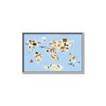 Picture of Animals Map Light Blue _GroupedProduct_Rectangle_Landscape_Canvas_Framed_
