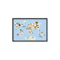 Picture of Animals Map Light Blue _GroupedProduct_Rectangle_Landscape_Canvas_Framed_