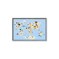 Picture of Animals Map Light Blue _GroupedProduct_Rectangle_Landscape_Canvas_Framed_