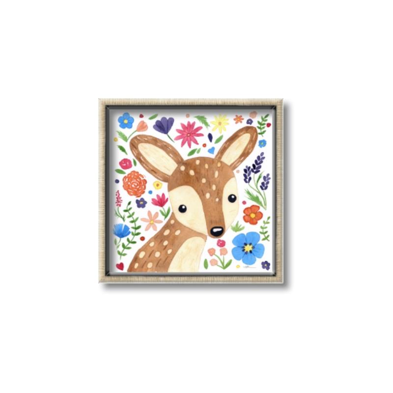 Picture of In the Garden Deer _GroupedProduct_Square_Mini_ _GroupedProduct_Square_Canvas_Framed_