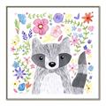 Picture of In the Garden Raccoon _GroupedProduct_Square_Mini_ _GroupedProduct_Square_Canvas_Framed_