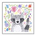 Picture of In the Garden Raccoon _GroupedProduct_Square_Mini_ _GroupedProduct_Square_Canvas_Framed_