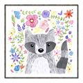 Picture of In the Garden Raccoon _GroupedProduct_Square_Mini_ _GroupedProduct_Square_Canvas_Framed_