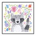 Picture of In the Garden Raccoon _GroupedProduct_Square_Mini_ _GroupedProduct_Square_Canvas_Framed_