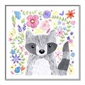 Picture of In the Garden Raccoon _GroupedProduct_Square_Mini_ _GroupedProduct_Square_Canvas_Framed_