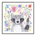 Picture of In the Garden Raccoon _GroupedProduct_Square_Mini_ _GroupedProduct_Square_Canvas_Framed_