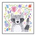 Picture of In the Garden Raccoon _GroupedProduct_Square_Mini_ _GroupedProduct_Square_Canvas_Framed_