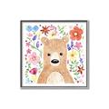 Picture of In the Garden Bear _GroupedProduct_Square_Mini_ _GroupedProduct_Square_Canvas_Framed_