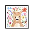 Picture of In the Garden Bear _GroupedProduct_Square_Mini_ _GroupedProduct_Square_Canvas_Framed_