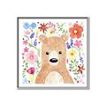 Picture of In the Garden Bear _GroupedProduct_Square_Mini_ _GroupedProduct_Square_Canvas_Framed_