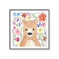 Picture of In the Garden Bear _GroupedProduct_Square_Mini_ _GroupedProduct_Square_Canvas_Framed_