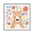 Picture of In the Garden Bear _GroupedProduct_Square_Mini_ _GroupedProduct_Square_Canvas_Framed_