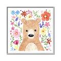 Picture of In the Garden Bear _GroupedProduct_Square_Mini_ _GroupedProduct_Square_Canvas_Framed_