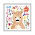 Picture of In the Garden Bear _GroupedProduct_Square_Mini_ _GroupedProduct_Square_Canvas_Framed_