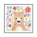 Picture of In the Garden Bear _GroupedProduct_Square_Mini_ _GroupedProduct_Square_Canvas_Framed_