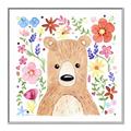 Picture of In the Garden Bear _GroupedProduct_Square_Mini_ _GroupedProduct_Square_Canvas_Framed_
