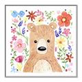 Picture of In the Garden Bear _GroupedProduct_Square_Mini_ _GroupedProduct_Square_Canvas_Framed_