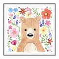 Picture of In the Garden Bear _GroupedProduct_Square_Mini_ _GroupedProduct_Square_Canvas_Framed_