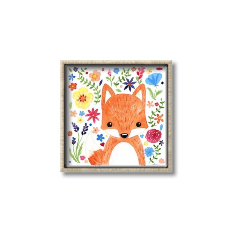 Picture of In the Garden Fox _GroupedProduct_Square_Mini_ _GroupedProduct_Square_Canvas_Framed_