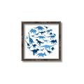 Picture of Dino Party Blue _GroupedProduct_Square_Mini_ _GroupedProduct_Square_Canvas_Framed_