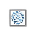 Picture of Dino Party Blue _GroupedProduct_Square_Mini_ _GroupedProduct_Square_Canvas_Framed_