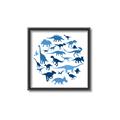 Picture of Dino Party Blue _GroupedProduct_Square_Mini_ _GroupedProduct_Square_Canvas_Framed_