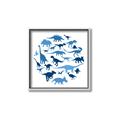 Picture of Dino Party Blue _GroupedProduct_Square_Mini_ _GroupedProduct_Square_Canvas_Framed_