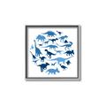 Picture of Dino Party Blue _GroupedProduct_Square_Mini_ _GroupedProduct_Square_Canvas_Framed_