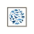 Picture of Dino Party Blue _GroupedProduct_Square_Mini_ _GroupedProduct_Square_Canvas_Framed_