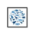 Picture of Dino Party Blue _GroupedProduct_Square_Mini_ _GroupedProduct_Square_Canvas_Framed_