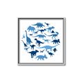 Picture of Dino Party Blue _GroupedProduct_Square_Mini_ _GroupedProduct_Square_Canvas_Framed_