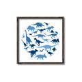 Picture of Dino Party Blue _GroupedProduct_Square_Mini_ _GroupedProduct_Square_Canvas_Framed_