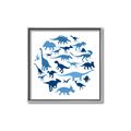 Picture of Dino Party Blue _GroupedProduct_Square_Mini_ _GroupedProduct_Square_Canvas_Framed_