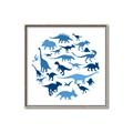 Picture of Dino Party Blue _GroupedProduct_Square_Mini_ _GroupedProduct_Square_Canvas_Framed_