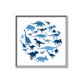 Picture of Dino Party Blue _GroupedProduct_Square_Mini_ _GroupedProduct_Square_Canvas_Framed_