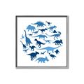 Picture of Dino Party Blue _GroupedProduct_Square_Mini_ _GroupedProduct_Square_Canvas_Framed_