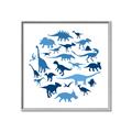 Picture of Dino Party Blue _GroupedProduct_Square_Mini_ _GroupedProduct_Square_Canvas_Framed_