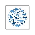Picture of Dino Party Blue _GroupedProduct_Square_Mini_ _GroupedProduct_Square_Canvas_Framed_