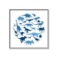 Picture of Dino Party Blue _GroupedProduct_Square_Mini_ _GroupedProduct_Square_Canvas_Framed_