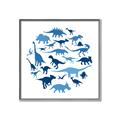 Picture of Dino Party Blue _GroupedProduct_Square_Mini_ _GroupedProduct_Square_Canvas_Framed_