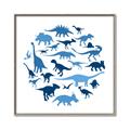 Picture of Dino Party Blue _GroupedProduct_Square_Mini_ _GroupedProduct_Square_Canvas_Framed_