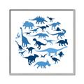 Picture of Dino Party Blue _GroupedProduct_Square_Mini_ _GroupedProduct_Square_Canvas_Framed_