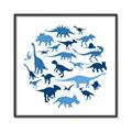 Picture of Dino Party Blue _GroupedProduct_Square_Mini_ _GroupedProduct_Square_Canvas_Framed_