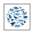 Picture of Dino Party Blue _GroupedProduct_Square_Mini_ _GroupedProduct_Square_Canvas_Framed_