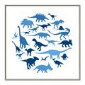 Picture of Dino Party Blue _GroupedProduct_Square_Mini_ _GroupedProduct_Square_Canvas_Framed_