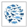 Picture of Dino Party Blue _GroupedProduct_Square_Mini_ _GroupedProduct_Square_Canvas_Framed_