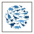 Picture of Dino Party Blue _GroupedProduct_Square_Mini_ _GroupedProduct_Square_Canvas_Framed_