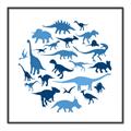 Picture of Dino Party Blue _GroupedProduct_Square_Mini_ _GroupedProduct_Square_Canvas_Framed_
